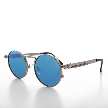 Round Silver Goth Steampunk Sunglass - Ivan 1