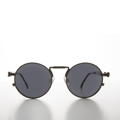 Round Gunmetal Metal Goth Steampunk Sunglass - Ivan 5