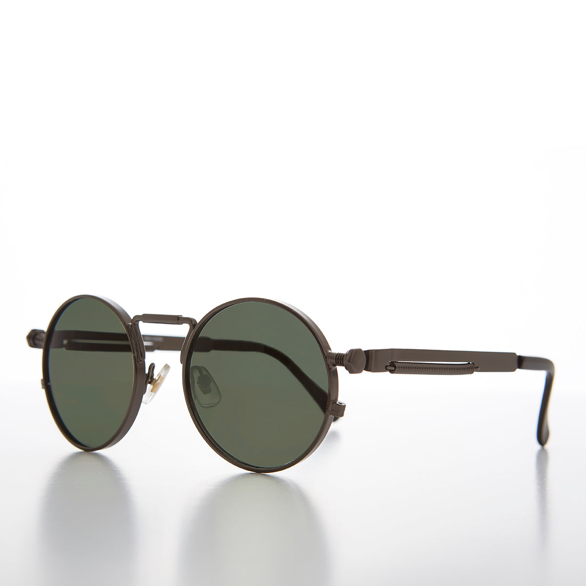 Round Gunmetal Metal Goth Steampunk Sunglass - Ivan 5