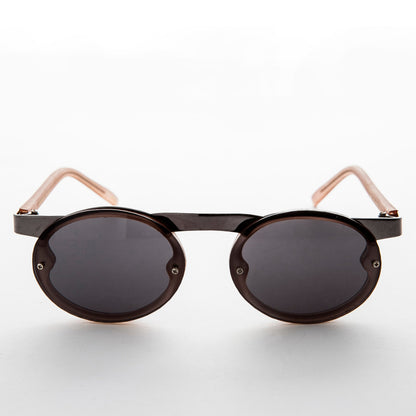 90s Oval Goth Sunglasses with Floating Brow line - Oswald