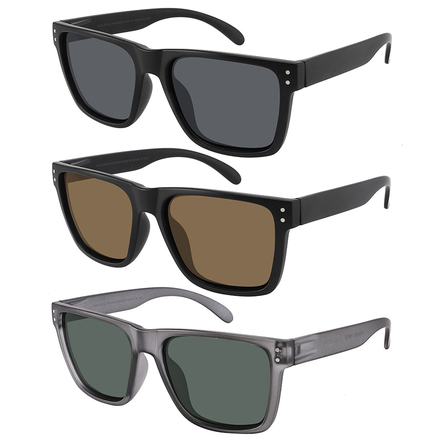 BIG AND TALL POLARIZED LENS SQUARE SUNGLASS WHOLESALE SAFETY Z87+ (FRAME ONLY) BG541128/P