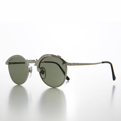 Round 90s Metal Unique Sunglass with Arrow Nose Bridge - Charmer